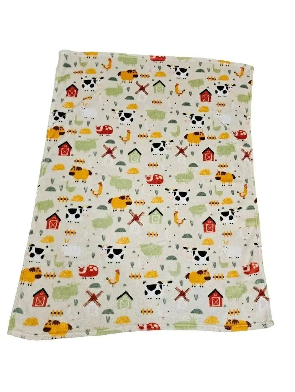 Target Farm Animals Baby Blanket Plush Unisex Cream Sutton Homes Tractor